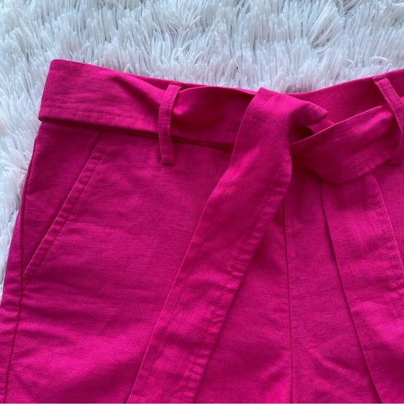 J. CREW • Linen Blend High Rise Front Tie Shorts size 4 - Picture 6 of 16